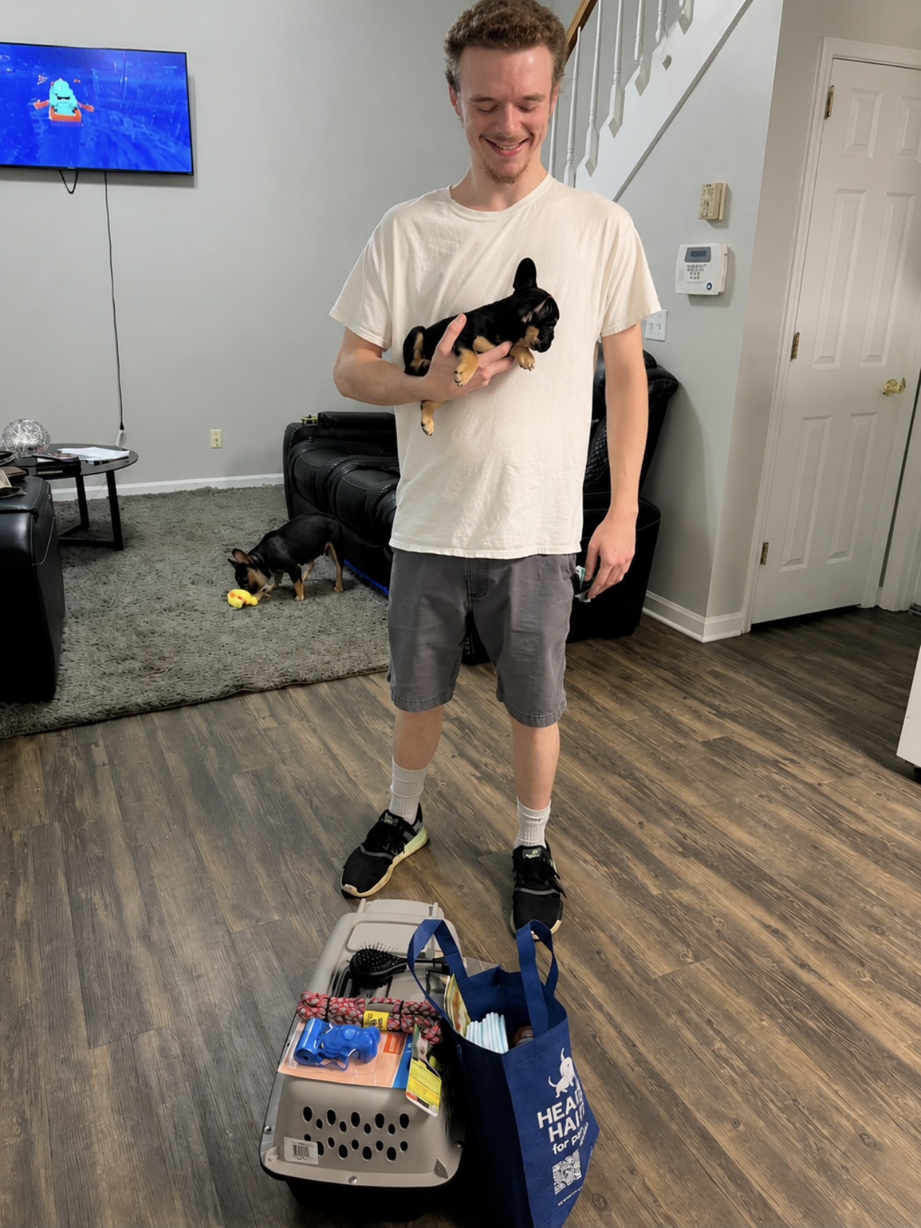 A First Pick puppy joining a happy family